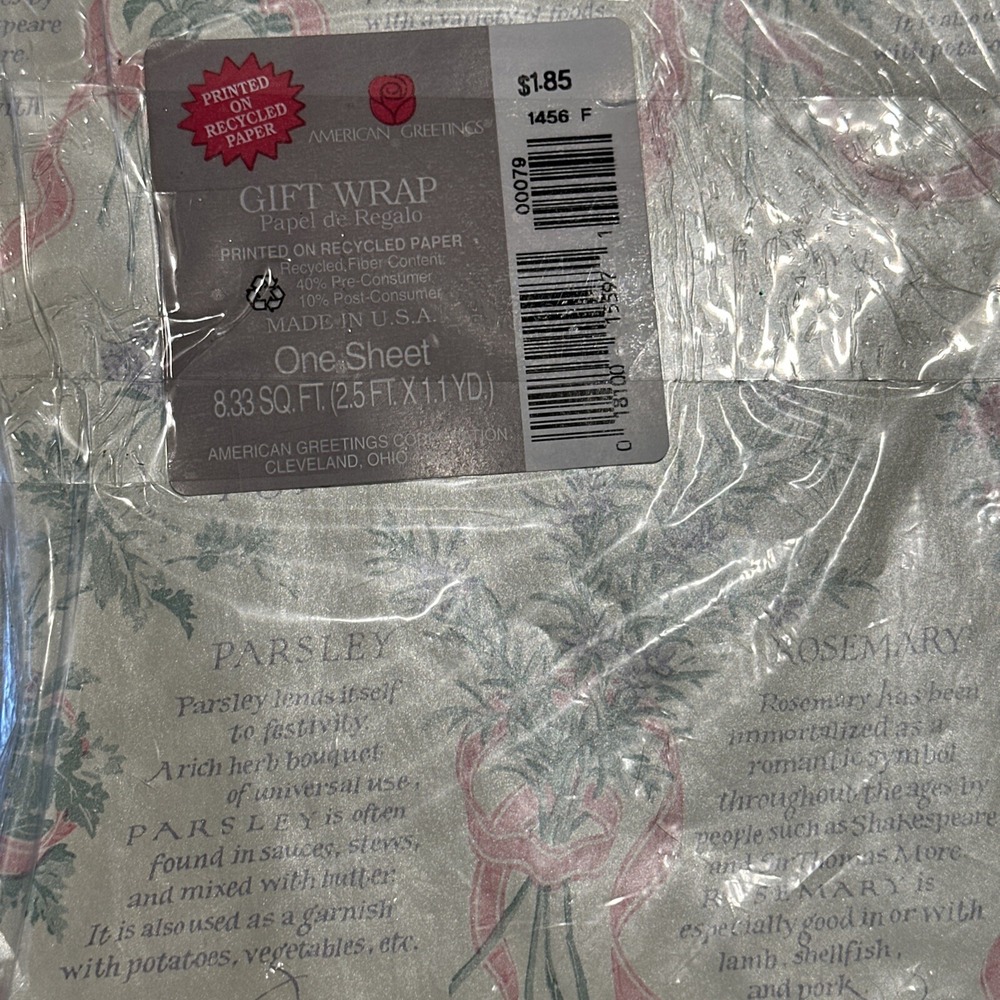 Vintage American Greetings Gift Wrap Wrapping Paper Mom Baby Penguin Herbs‎ Lot - Picture 6 of 6